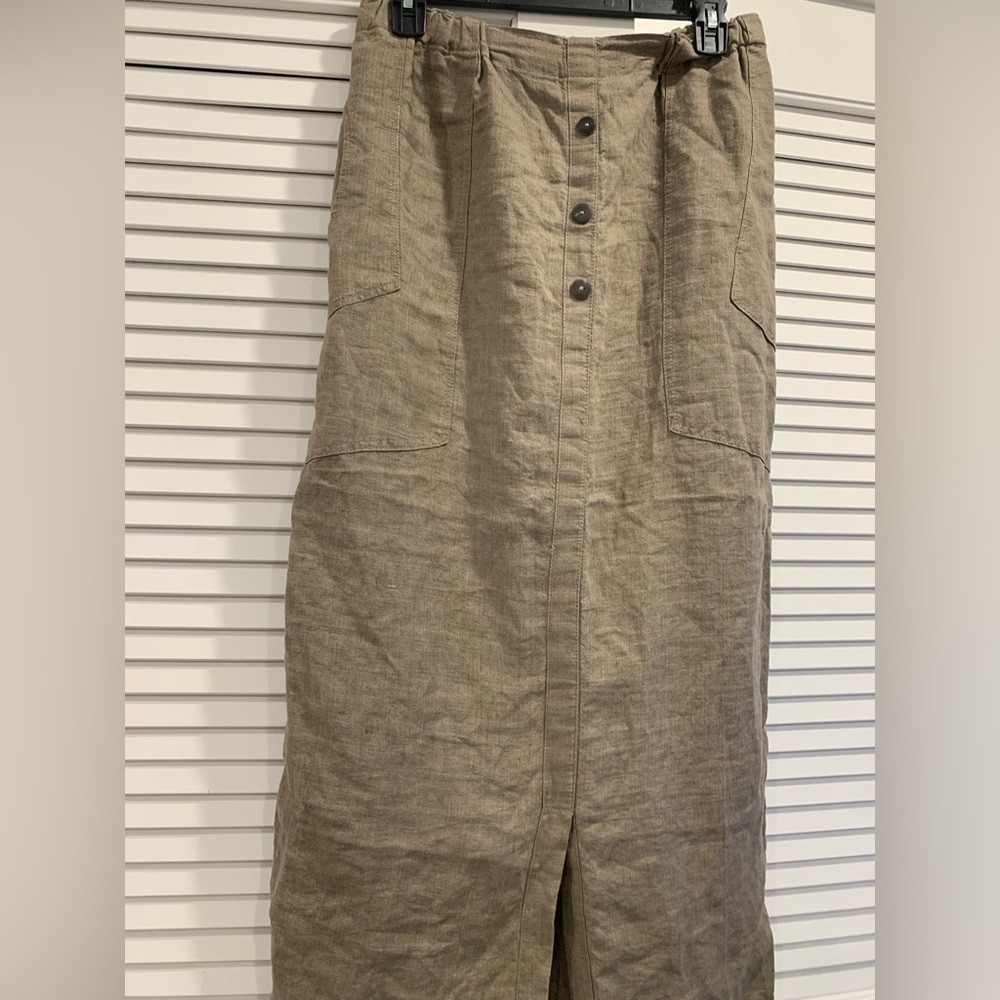 Flax Tan Midi Skirt